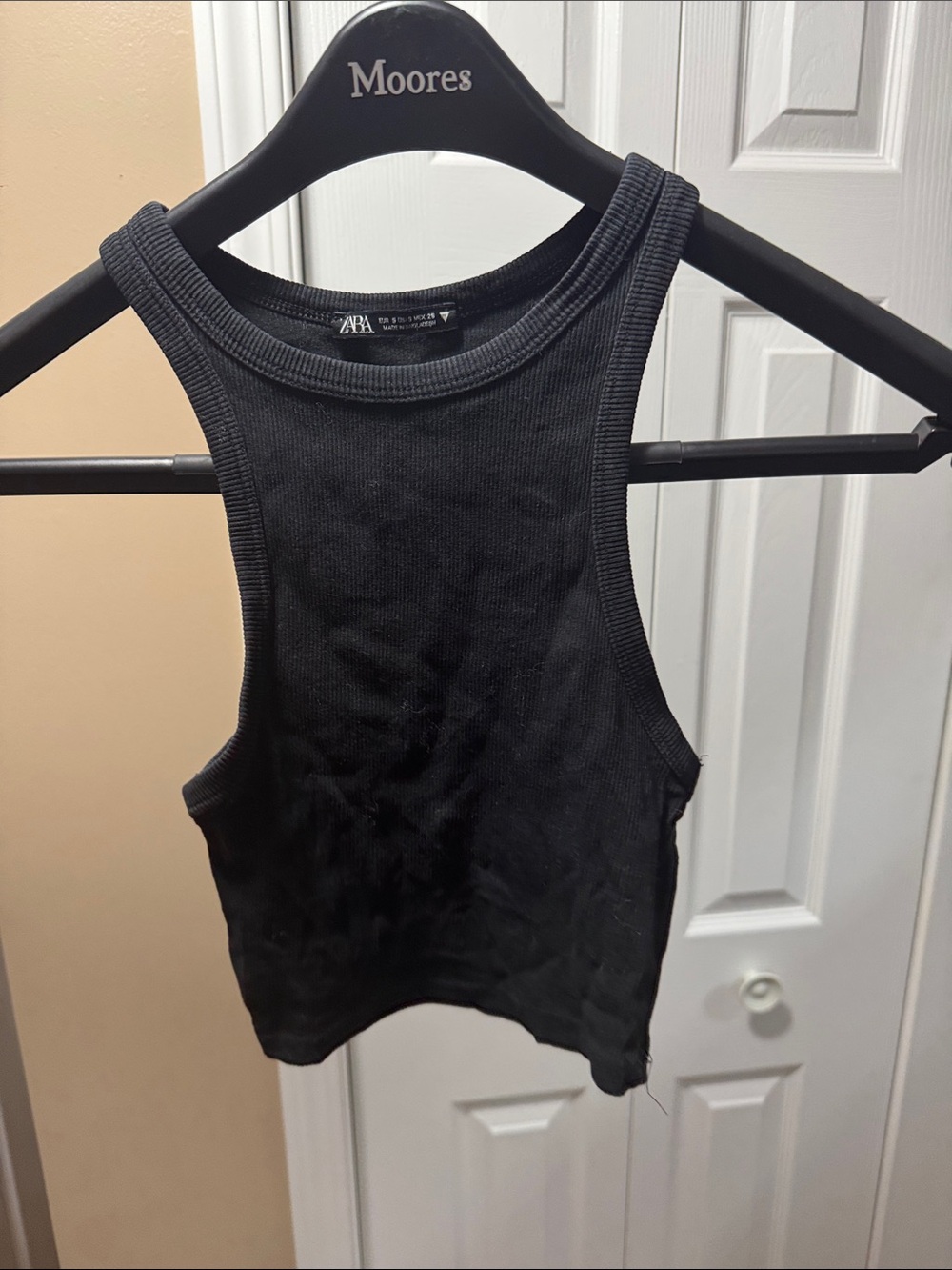 Zara Ribbed Tank Top in Black Size Small